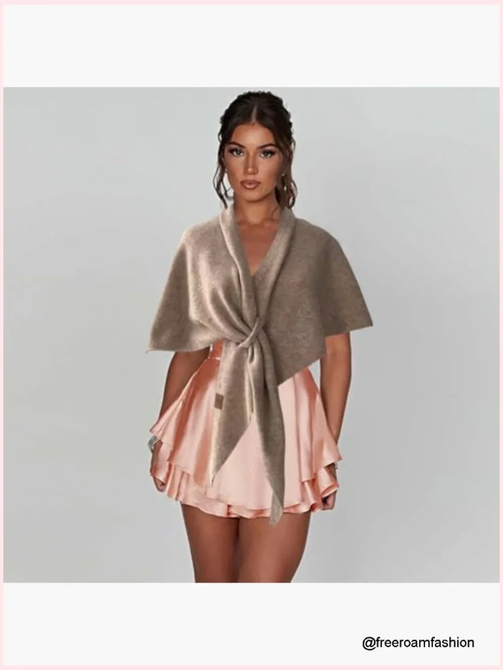Knitted Knotted Shawl Wrap Scarf for Women Fall Winter Soft Cashmere Feel